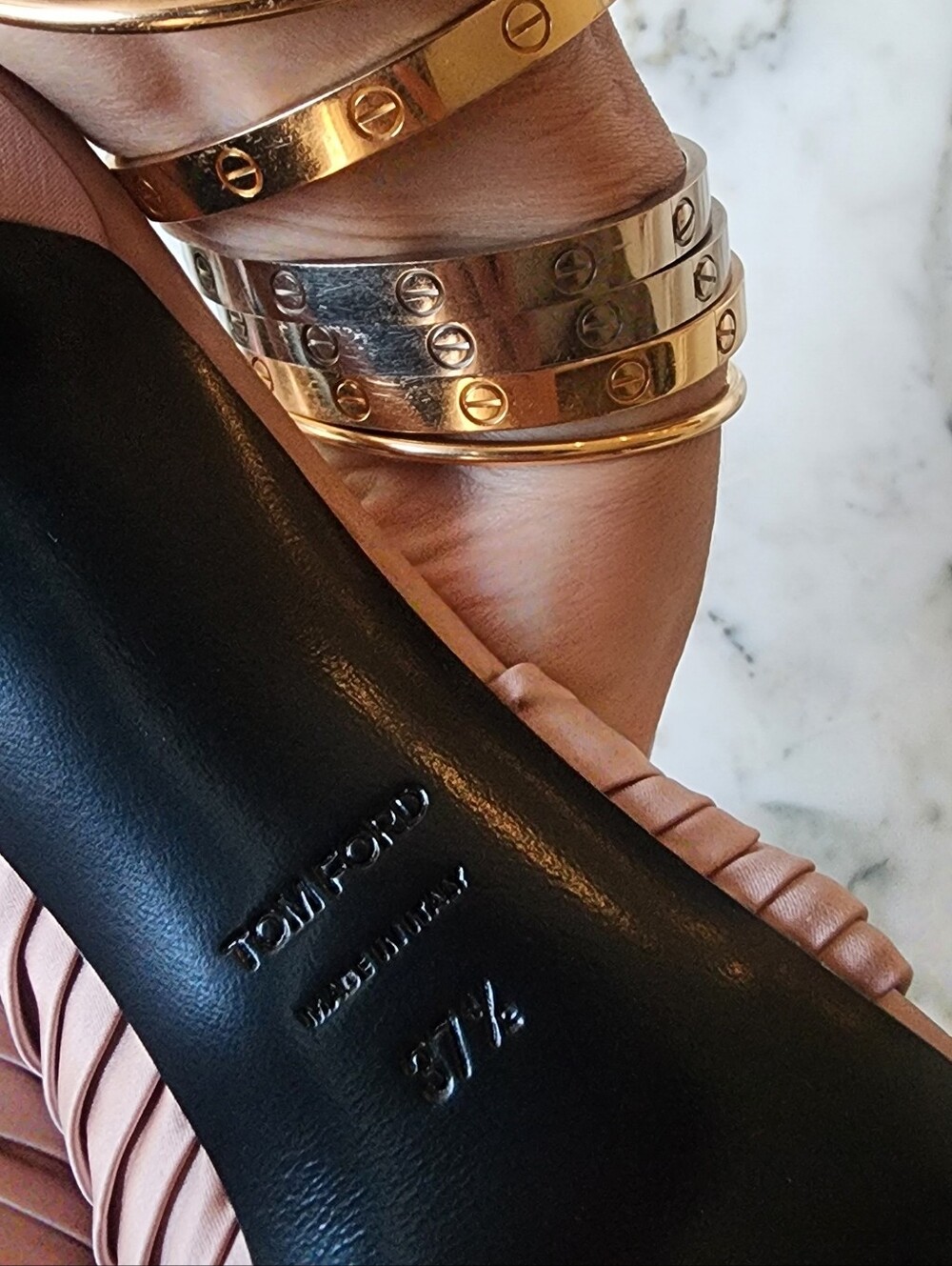 Tom Ford Pink Satin Knotted Slip On Slide Mule Size 37.5 - Picture 6 of 11